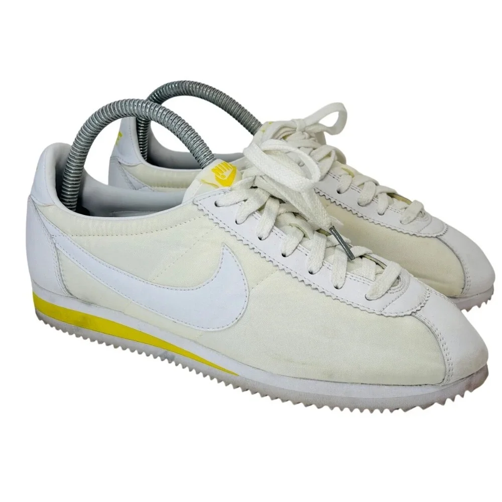 Nike Mens Shoes Size 9 Classic Cortez Nylon 2009 White Yellow‎ Retro 354698-111